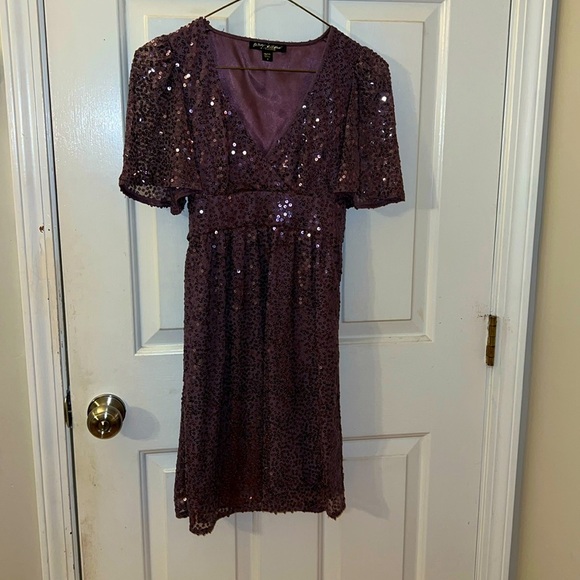 Betsey Johnson purple sequin dress size 0 - Picture 2 of 4